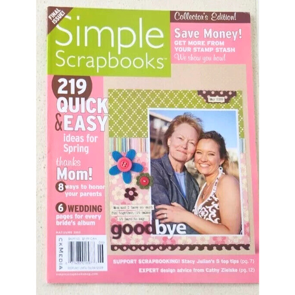 Simple Scrapbooks Magazine May June 2009 save $ easy spring mom wedding bride - Picture 1 of 1